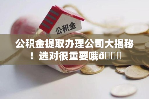 连城公积金提取办理公司大揭秘！选对很重要哦😎