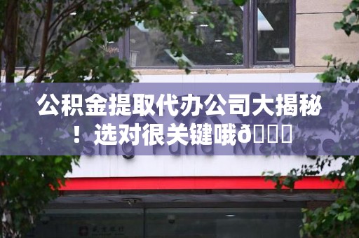 连城公积金提取代办公司大揭秘！选对很关键哦😎
